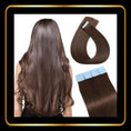 Load image into Gallery viewer, Tape-in Hair Extensions Human Hair Straight 24 Inch 50g 20 pieces (Chocolate Brown #4)