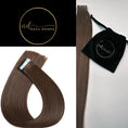 Load image into Gallery viewer, Tape-in Hair Extensions Human Hair Straight 24 Inch 50g 20 pieces (Chocolate Brown #4)