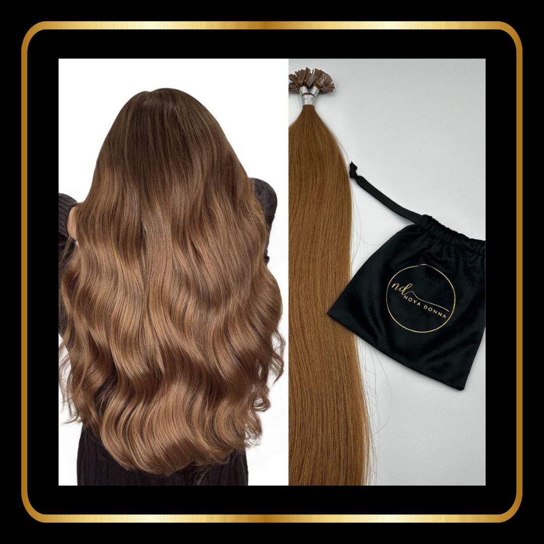 24 Inches Flat Tip Straight Hair Extensions Pre-Bonded 50 Grams Hot Fusion (Medium Light Brown #6)