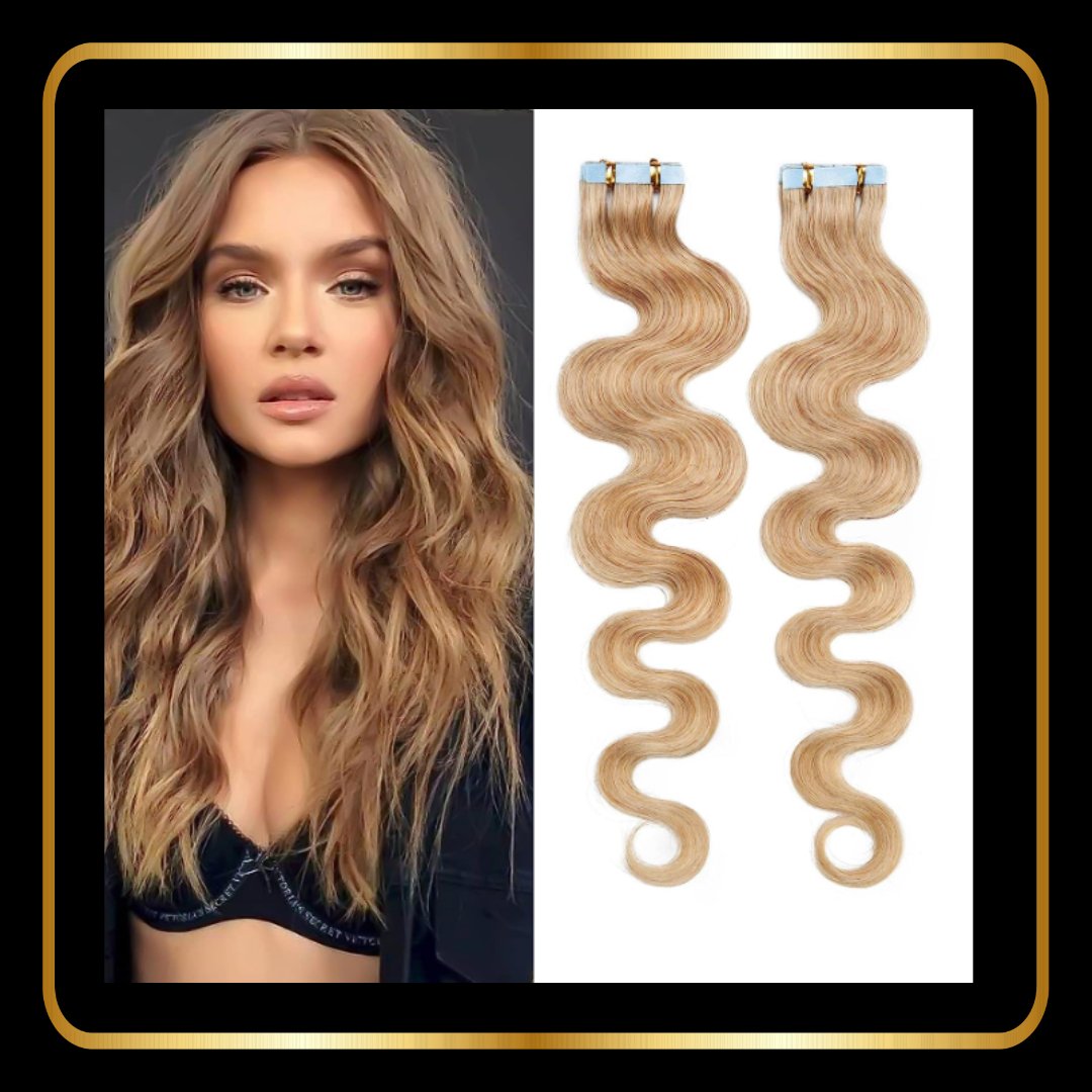 24 Inch Body Wave Human Hair Tape-in Extensions 50g 20 pieces - novadonna.ae