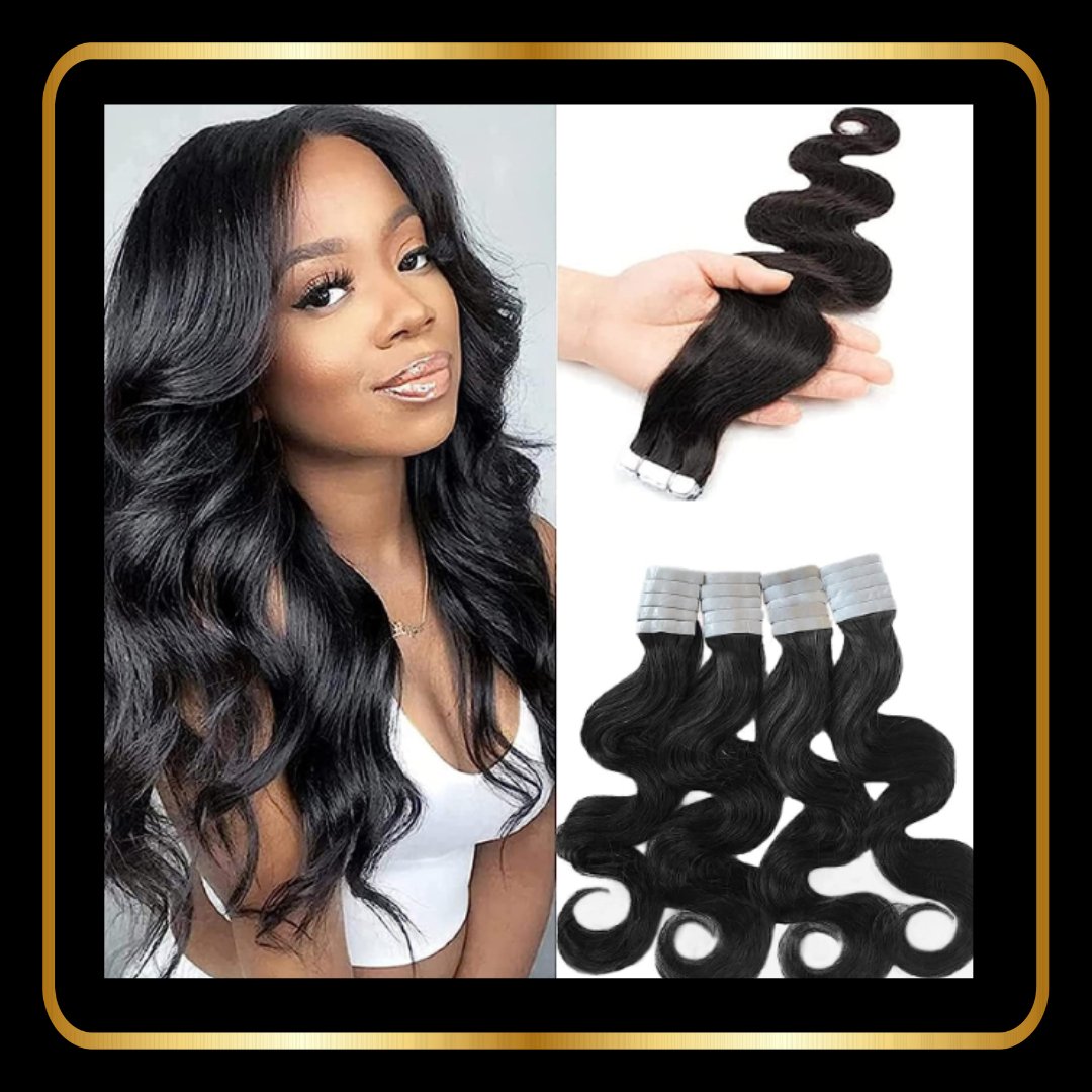 24 Inch Body Wave Human Hair Tape-in Extensions 50g 20 pieces - novadonna.ae