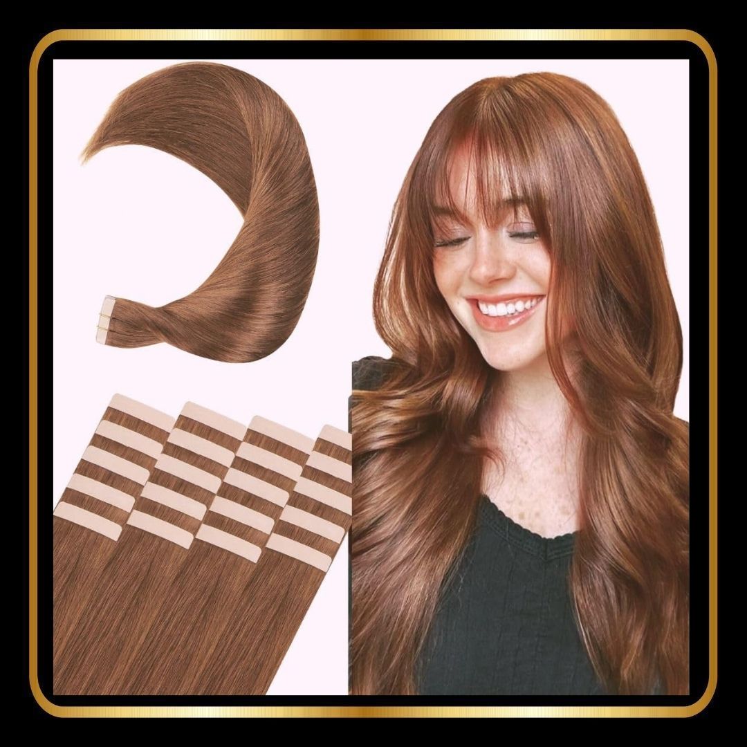 Tape-in Hair Vietnamese Extensions Human Hair Straight 22 Inch 50g 20 pieces (chocolate light brown)