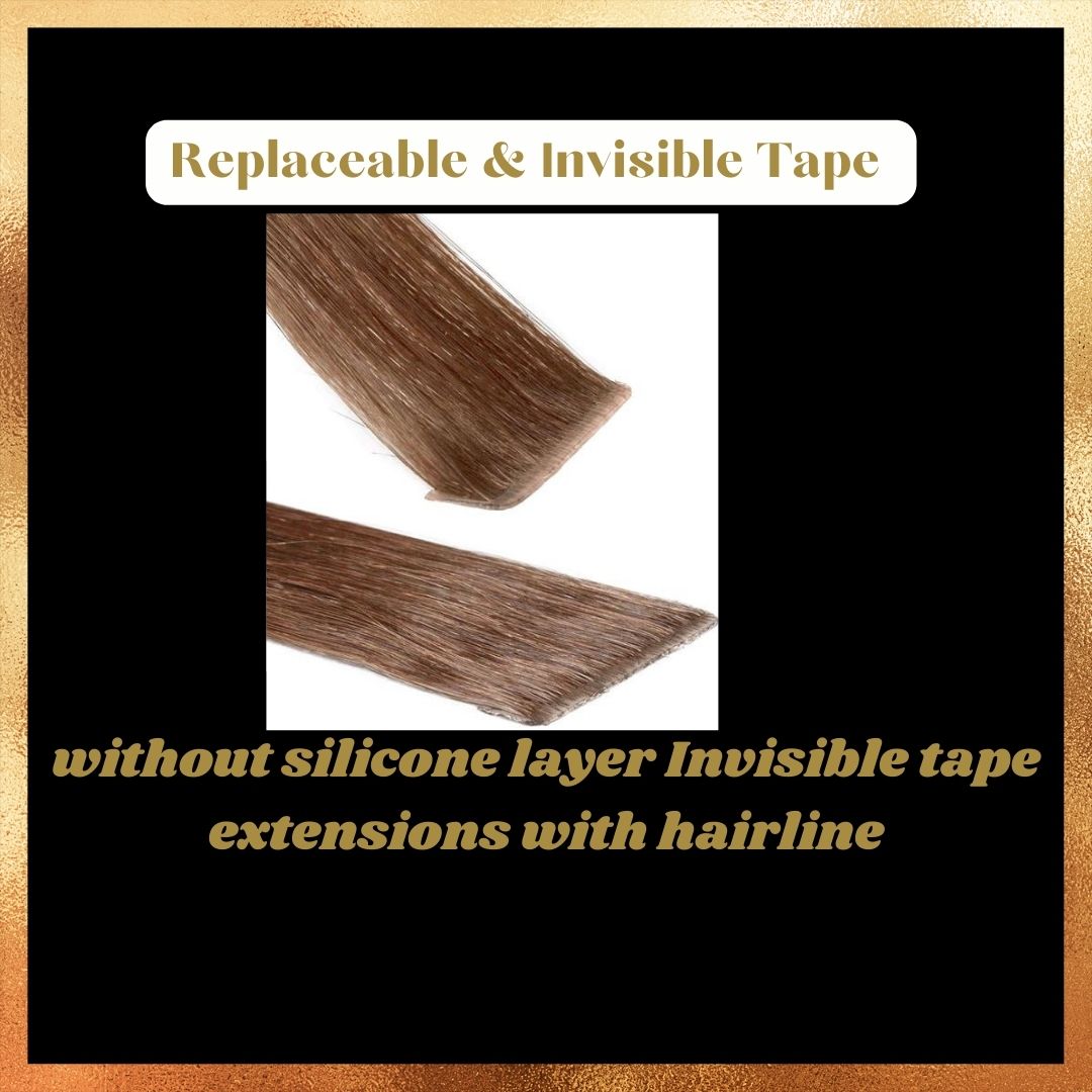 24 Inch Straight Invisible Tape-In Hair Extensions 50g 20 pieces(Chocolate Brown #4)