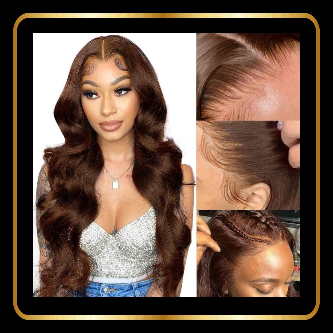 Body Wave 13x4 Lace Frontal Human Hair Wig, 180% Density Pre-Plucked with Baby Hair - novadonna.ae