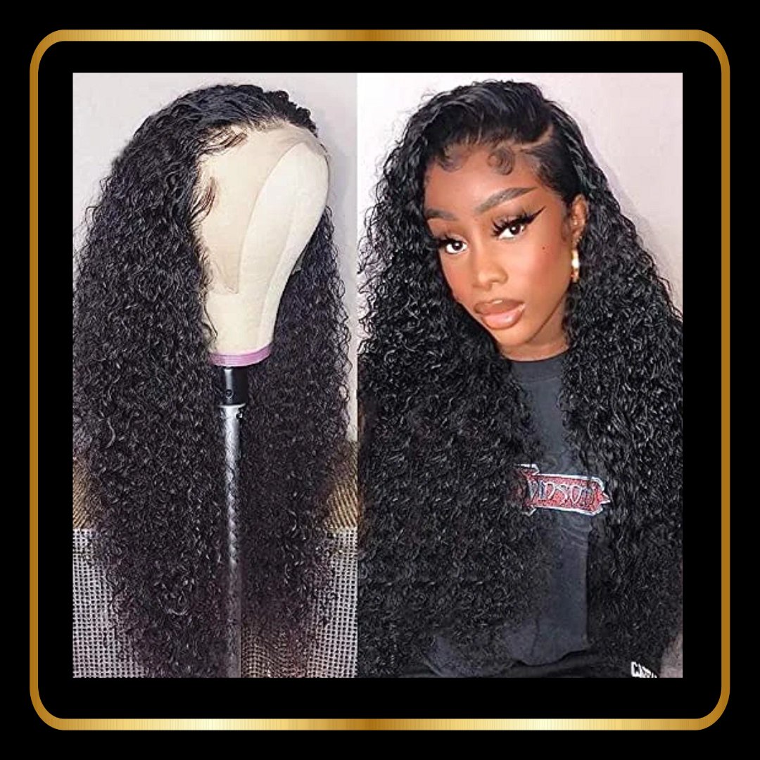 Curly 13x4 Lace Front Human Hair Wig 180% Density Pre Plucked Hairline with Baby Hair - novadonna.ae