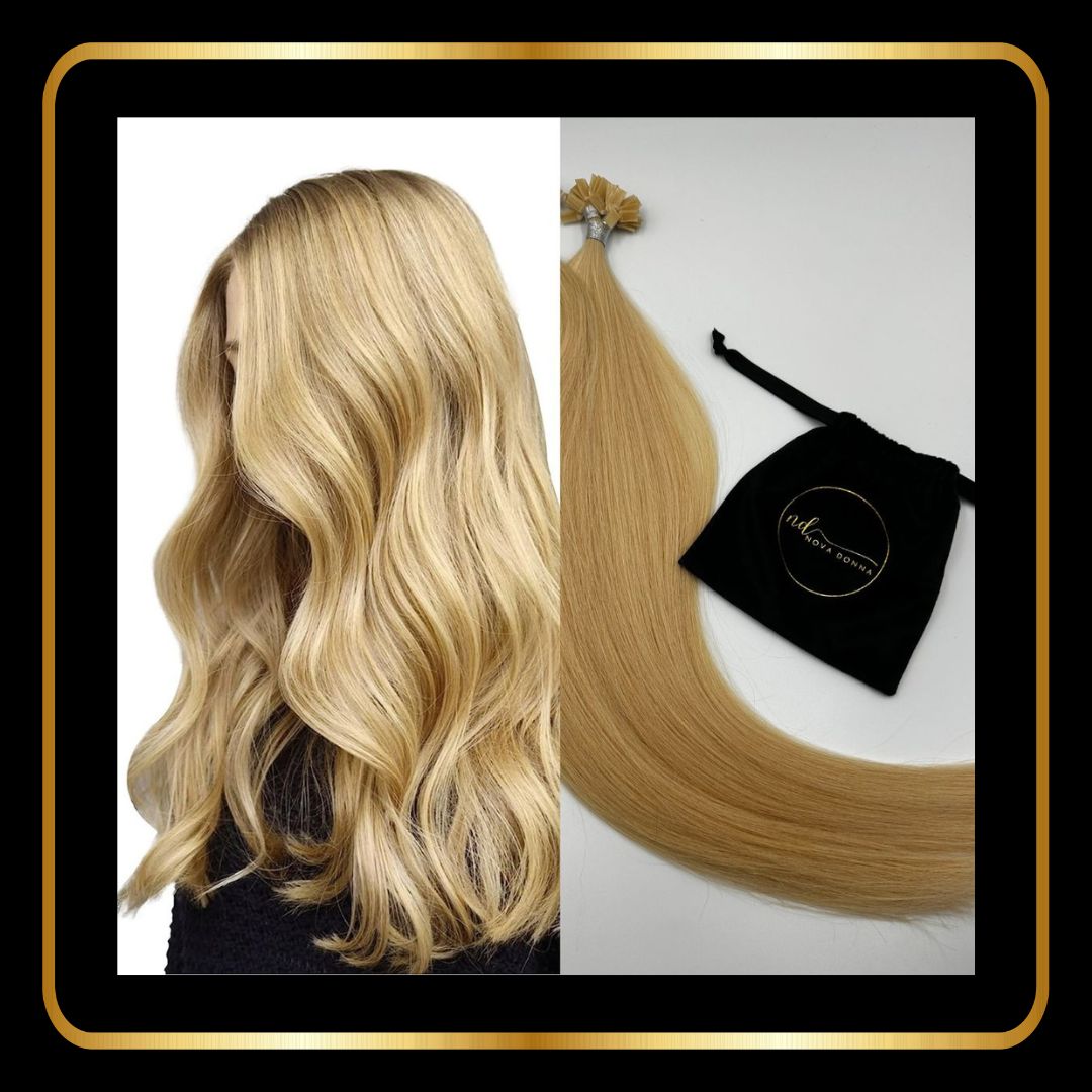 24 Inches Flat Tip Straight Hair Extensions Pre-Bonded 50 Grams Hot Fusion (Bleachy Blonde#613)