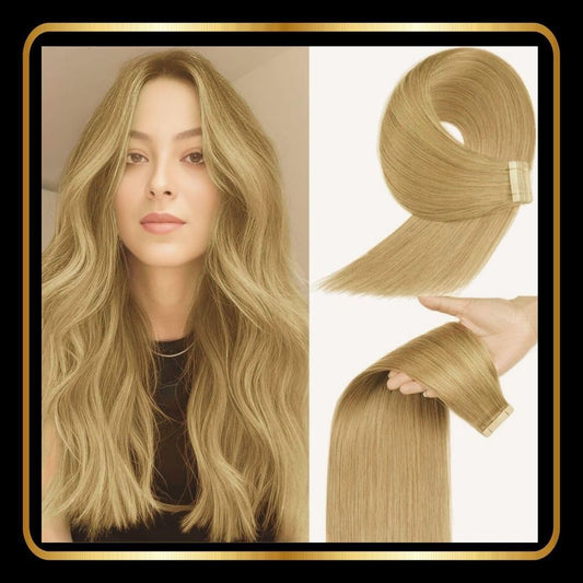 Tape-in Hair Vietnamese Extensions Human Hair Straight 22 Inch 50g 20 pieces (Light Blonde #10)