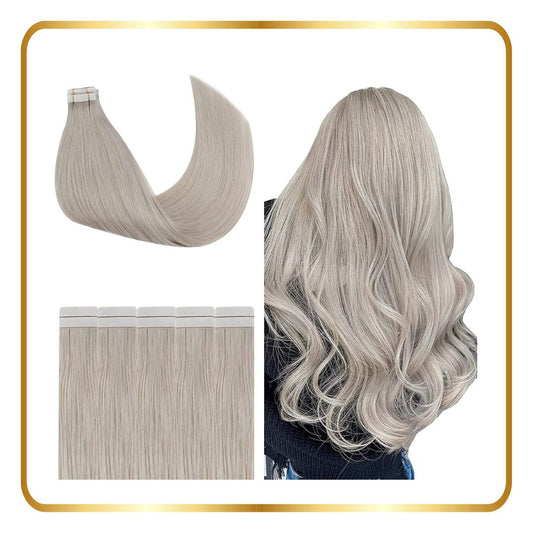 Tape-in Hair Extensions Human Hair Straight 24 Inch 50g 20 pieces - novadonna.ae