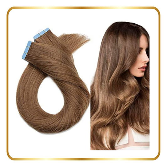 Tape-in Hair Extensions Human Hair Straight 24 Inch 50g 20 pieces - novadonna.ae