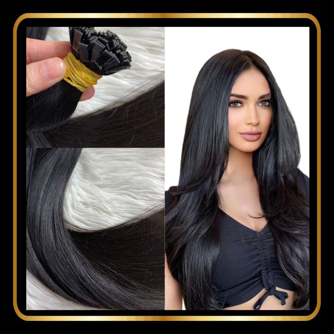 28 Inches Flat Tip Straight Vietnamese Hair Extensions Pre-Bonded 50 Grams Hot Fusion (Natural Color)